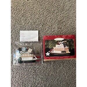 Vintage Hallmark Keepsake Christmas Ornament Silver Belle Santa’s Showboat 1997